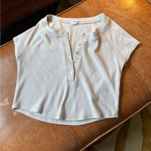 GARAGE Henley Ribbed Crop Tee